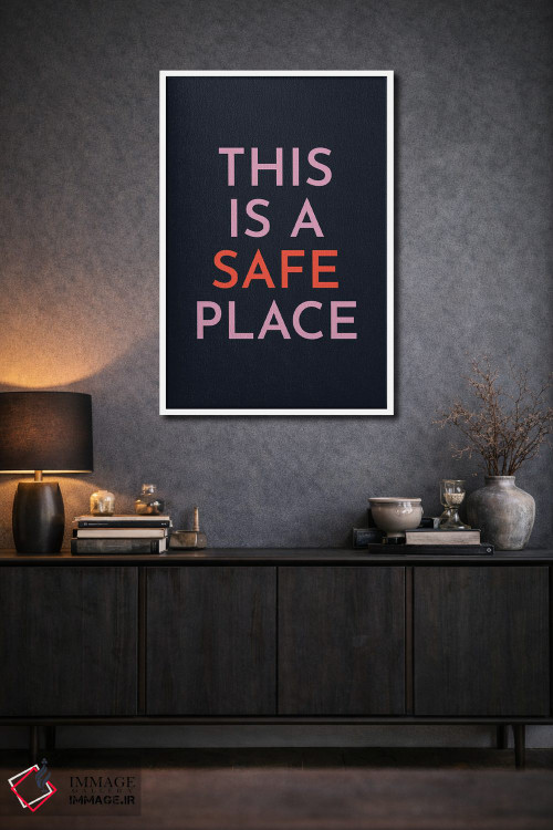 تابلو دکوراتیو اینجا جای امنی است اثر پیکسی پیپر - D1W