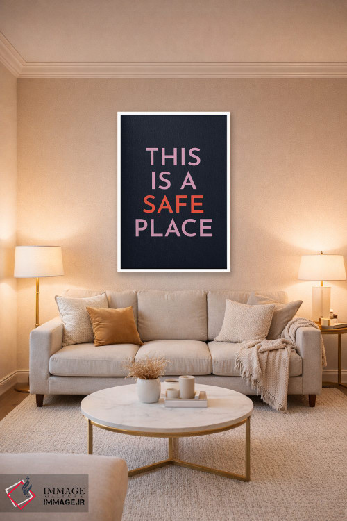 تابلو دکوراتیو اینجا جای امنی است اثر پیکسی پیپر - D2W