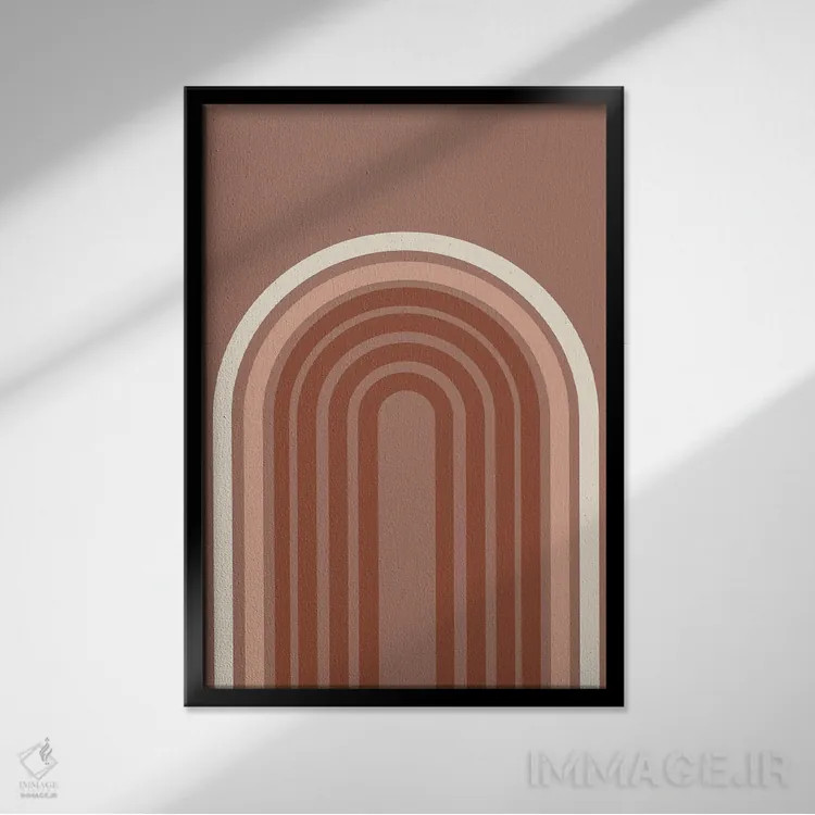 تابلو مینیمال آبری پاییزی اثر پیکسی پیپر - نمای قابدار مشکی