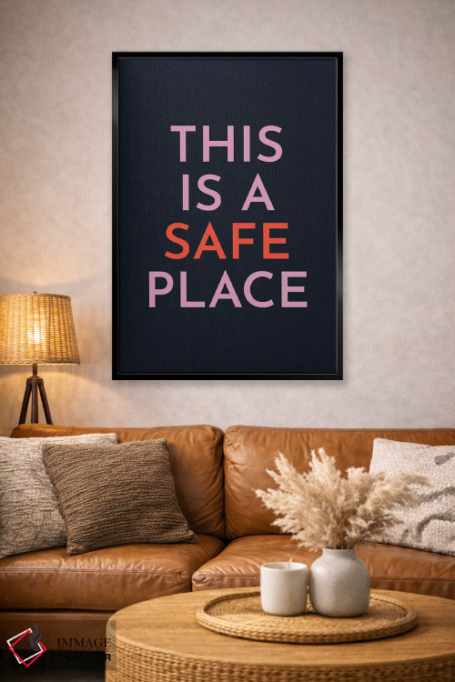 تابلو دکوراتیو اینجا جای امنی است اثر پیکسی پیپر - D4B