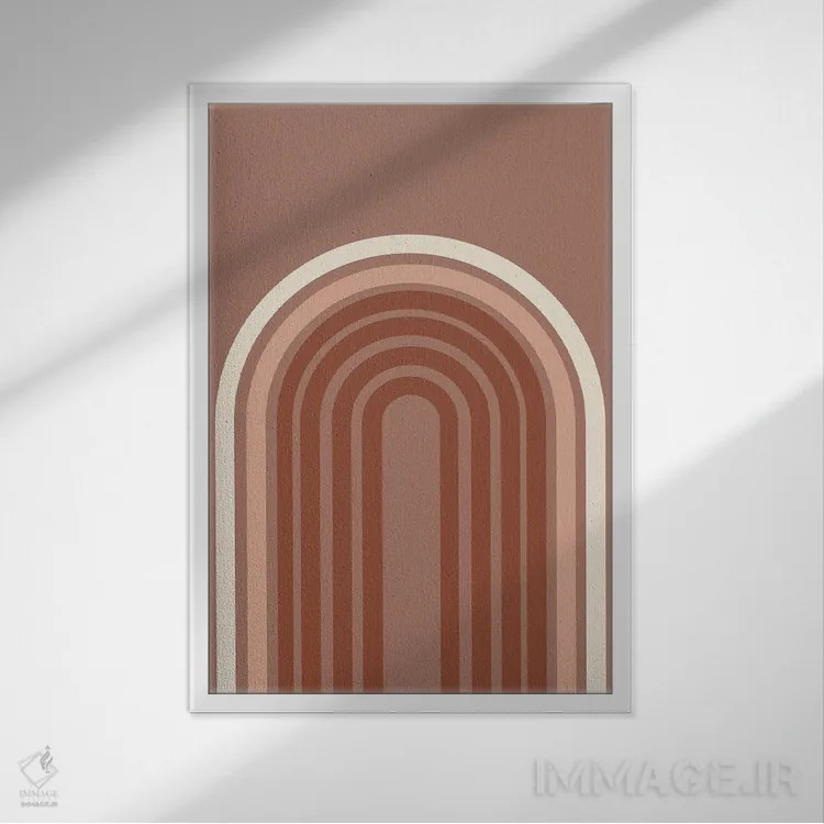 تابلو مینیمال آبری پاییزی اثر پیکسی پیپر - نمای قابدار سفید