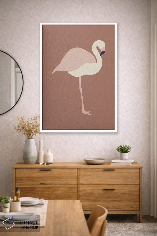 تابلو مینیمال فلامینگو پاییزی اثر پیکسی پیپر - D2W