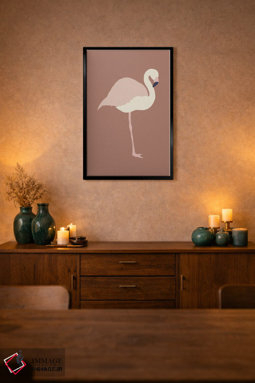 تابلو مینیمال فلامینگو پاییزی اثر پیکسی پیپر - D3B
