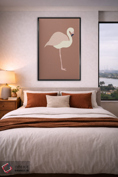 تابلو مینیمال فلامینگو پاییزی اثر پیکسی پیپر - D5B