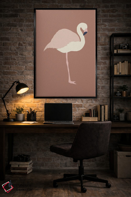 تابلو مینیمال فلامینگو پاییزی اثر پیکسی پیپر - D6B