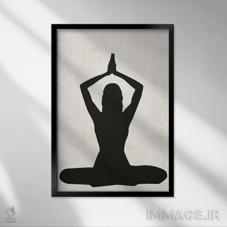 تابلو مینیمال الگای پاییزی اثر پیکسی پیپر - نمای قابدار مشکی