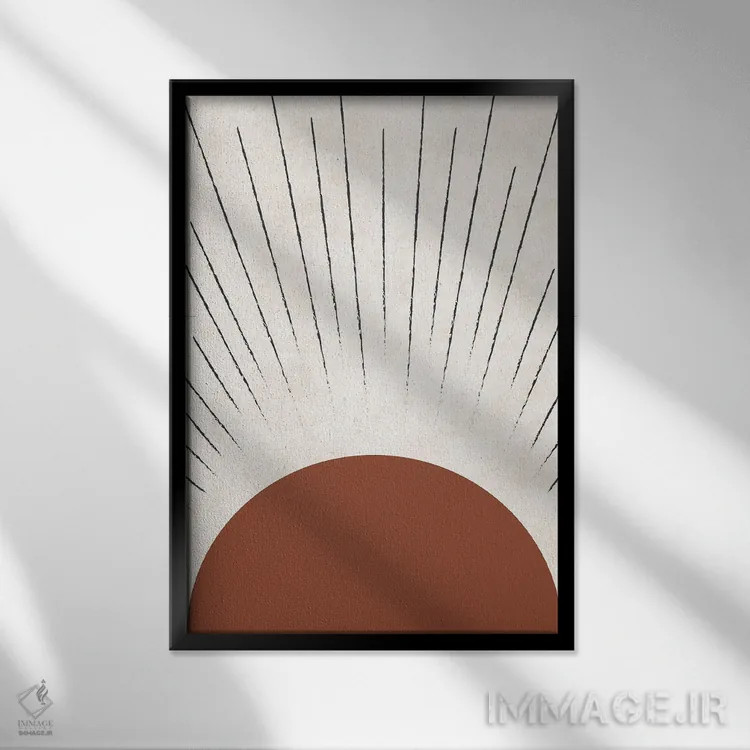 تابلو مینیمال ساشا سان پاییزی اثر پیکسی پیپر - نمای قابدار مشکی