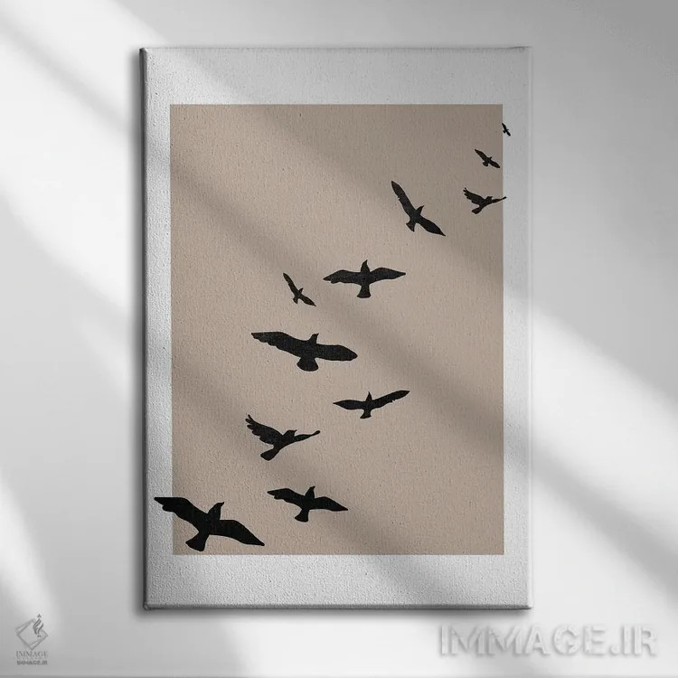 تابلو مینیمال اسکای پاییزی اثر پیکسی پیپر - نمای روبهرو روی دیوار