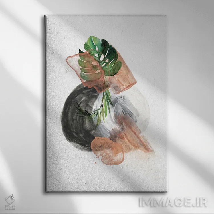 تابلو مینیمال انتزاعی گرد اگزوتیک اثر پیکسی پیپر - نمای روبهرو روی دیوار