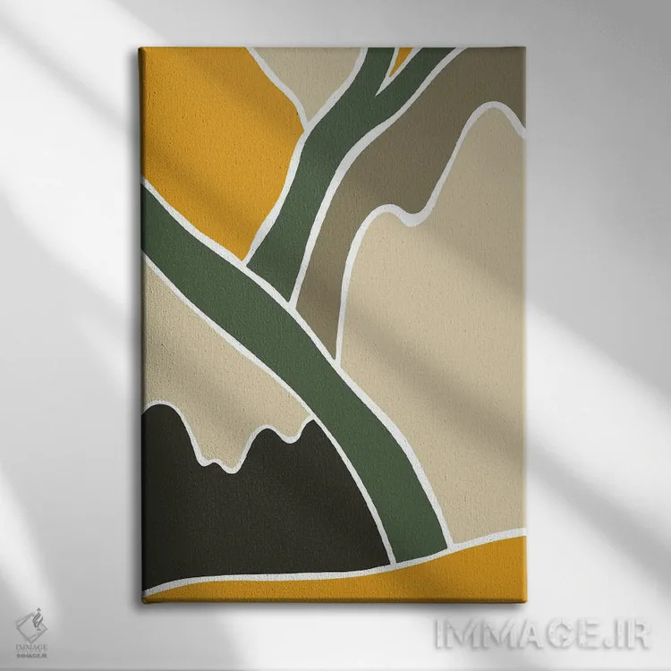 تابلو مینیمال مجموعه وحشی: کوه های انتزاعی اثر پیکسی پیپر - نمای روبهرو روی دیوار