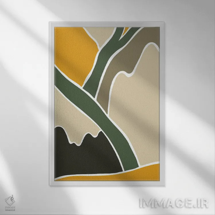 تابلو مینیمال مجموعه وحشی: کوه های انتزاعی اثر پیکسی پیپر - نمای قابدار سفید