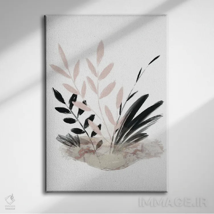 تابلو مینیمال گل های ظریف شماره ۵ اثر پیکسی پیپر - نمای روبهرو روی دیوار