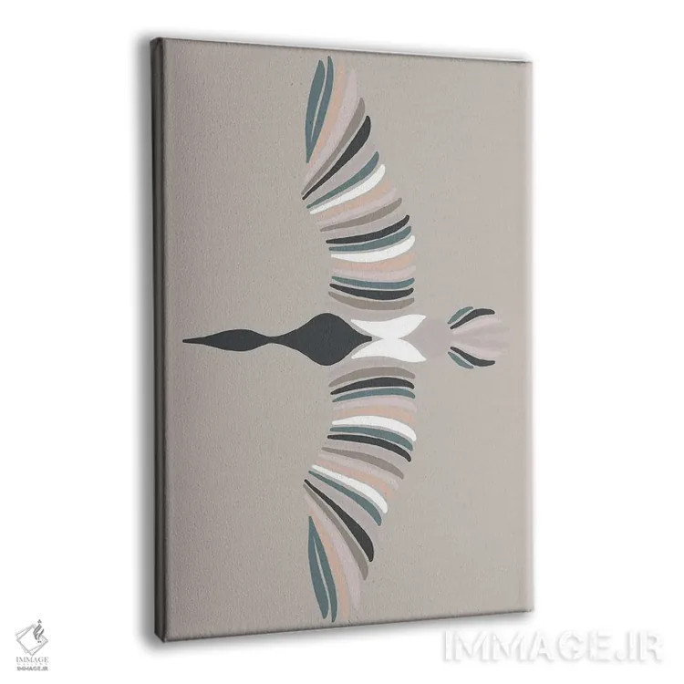 تابلو مینیمال پرنده الهام گرفته اثر پیکسی پیپر - نمای پرسپکتیو محصول