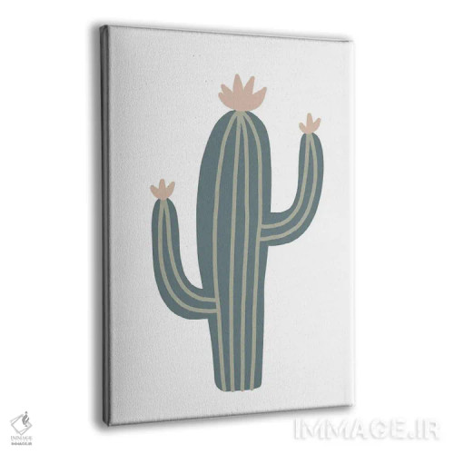 تابلو مینیمال کاکتوس طبیعی الهام گرفته اثر پیکسی پیپر - نمای پرسپکتیو محصول