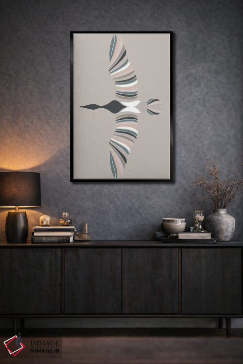 تابلو مینیمال پرنده الهام گرفته اثر پیکسی پیپر - D2B