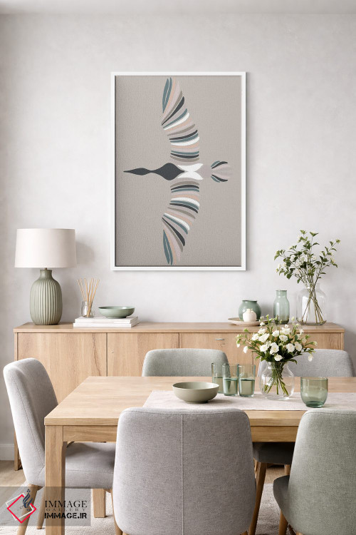 تابلو مینیمال پرنده الهام گرفته اثر پیکسی پیپر - D5W