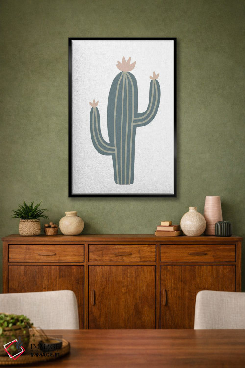 تابلو مینیمال کاکتوس طبیعی الهام گرفته اثر پیکسی پیپر - D2B