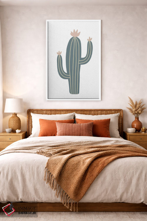 تابلو مینیمال کاکتوس طبیعی الهام گرفته اثر پیکسی پیپر - D3W