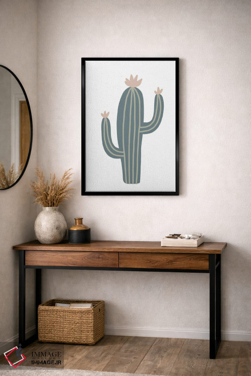 تابلو مینیمال کاکتوس طبیعی الهام گرفته اثر پیکسی پیپر - D4B