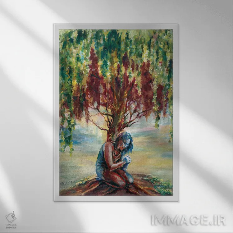 تابلو دکوراتیو پوشش روح اثر ملانی پایک - نمای قابدار سفید