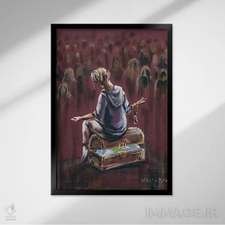 تابلو دکوراتیو ارث بردن فروتنان اثر ملانی پایک - نمای قابدار مشکی