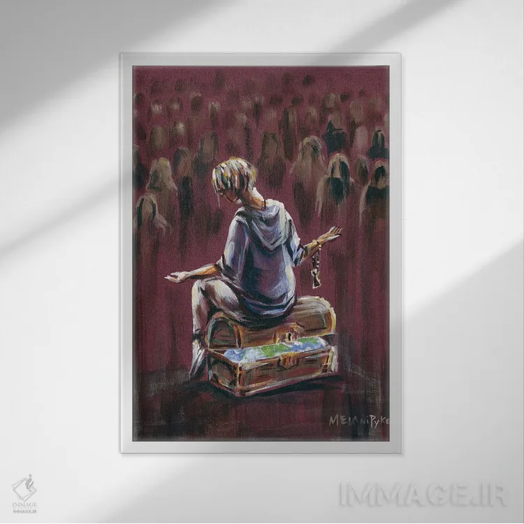 تابلو دکوراتیو ارث بردن فروتنان اثر ملانی پایک - نمای قابدار سفید
