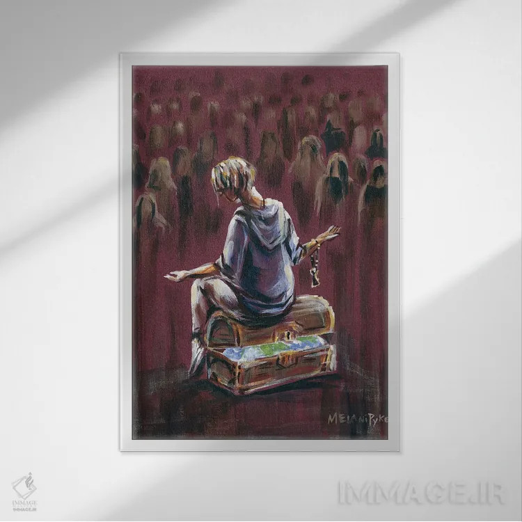 تابلو دکوراتیو ارث بردن فروتنان اثر ملانی پایک - نمای قابدار سفید