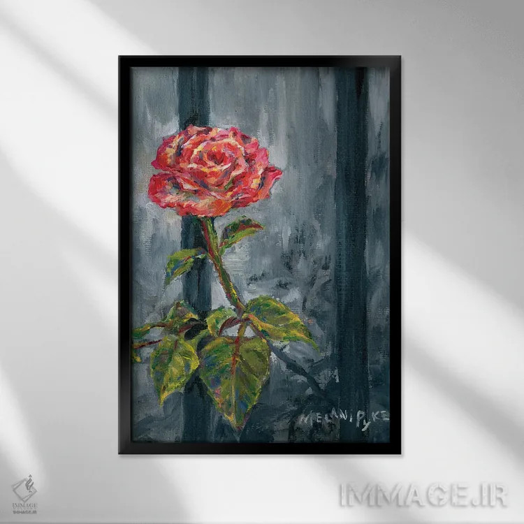تابلو دکوراتیو خارج از خطوط اثر ملانی پایک - نمای قابدار مشکی