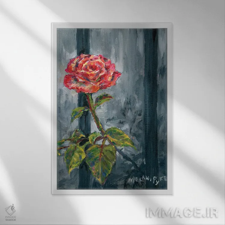 تابلو دکوراتیو خارج از خطوط اثر ملانی پایک - نمای قابدار سفید