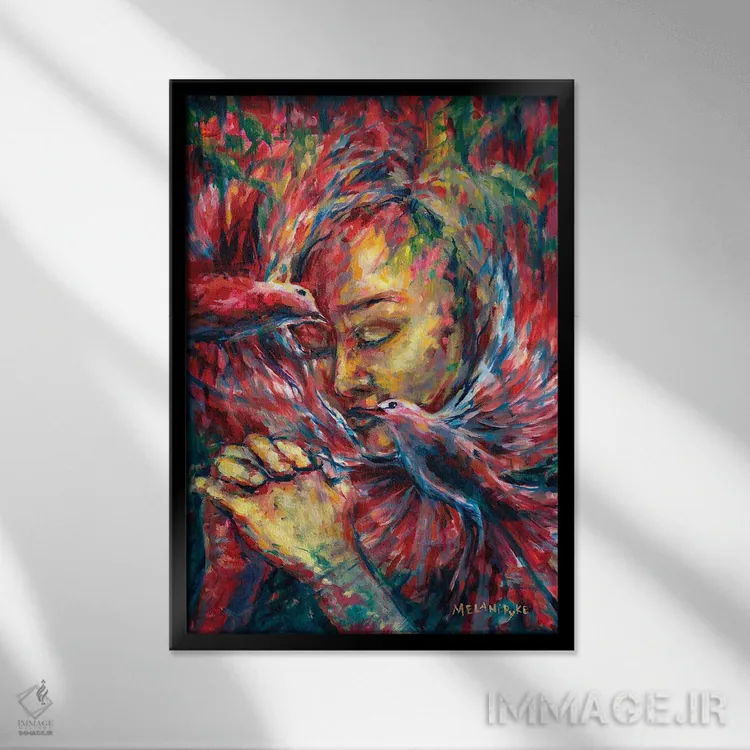 تابلو دکوراتیو اندیشه ها و دعاها اثر ملانی پایک - نمای قابدار مشکی