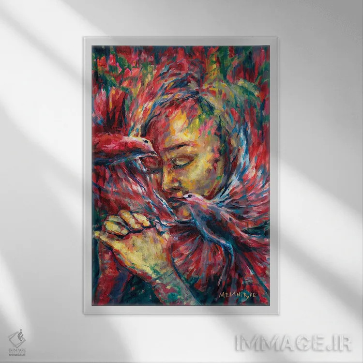 تابلو دکوراتیو اندیشه ها و دعاها اثر ملانی پایک - نمای قابدار سفید