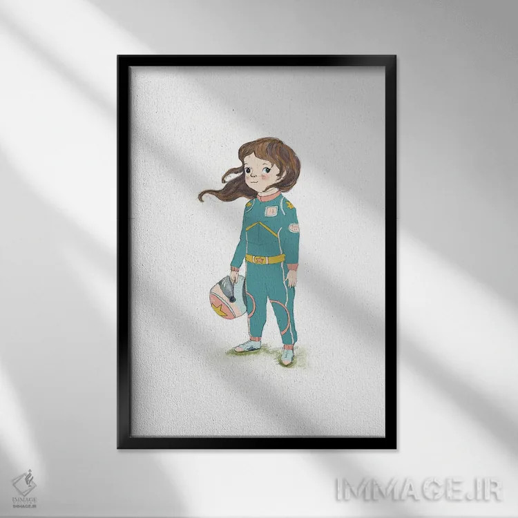 تابلو دکوراتیو دختر مسابقه دهنده اثر پائولا زاکیمی - نمای قابدار مشکی