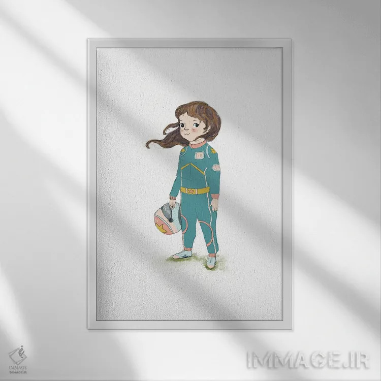 تابلو دکوراتیو دختر مسابقه دهنده اثر پائولا زاکیمی - نمای قابدار سفید