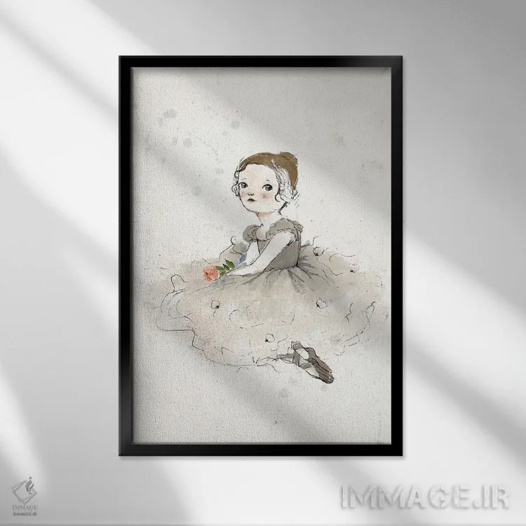 تابلو دکوراتیو رقصنده باله اثر پائولا زاکیمی - نمای قابدار مشکی