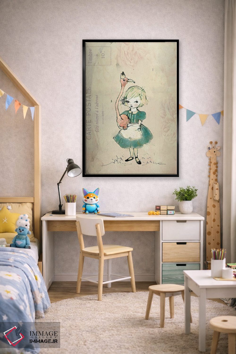 تابلو دکوراتیو دختر فلامینگو اثر پائولا زاکیمی - D3B