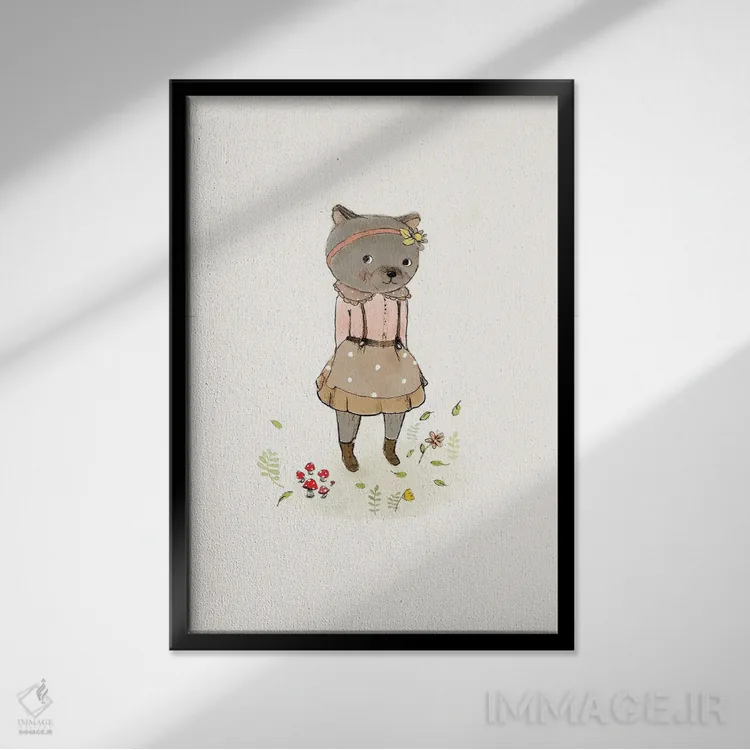 تابلو دکوراتیو بهار خرسی اثر پائولا زاکیمی - نمای قابدار مشکی