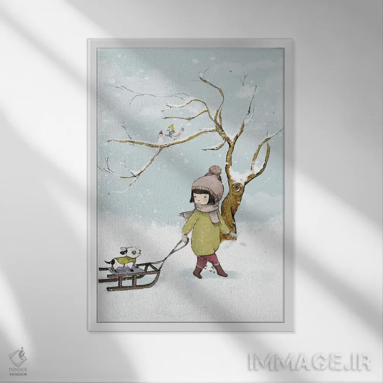 تابلو دکوراتیو زمستان اثر پائولا زاکیمی - نمای قابدار سفید