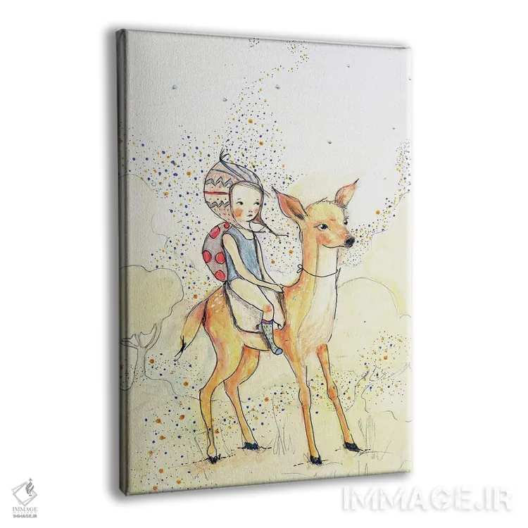 تابلو دکوراتیو دختر جنگلی اثر پائولا زاکیمی - نمای پرسپکتیو محصول
