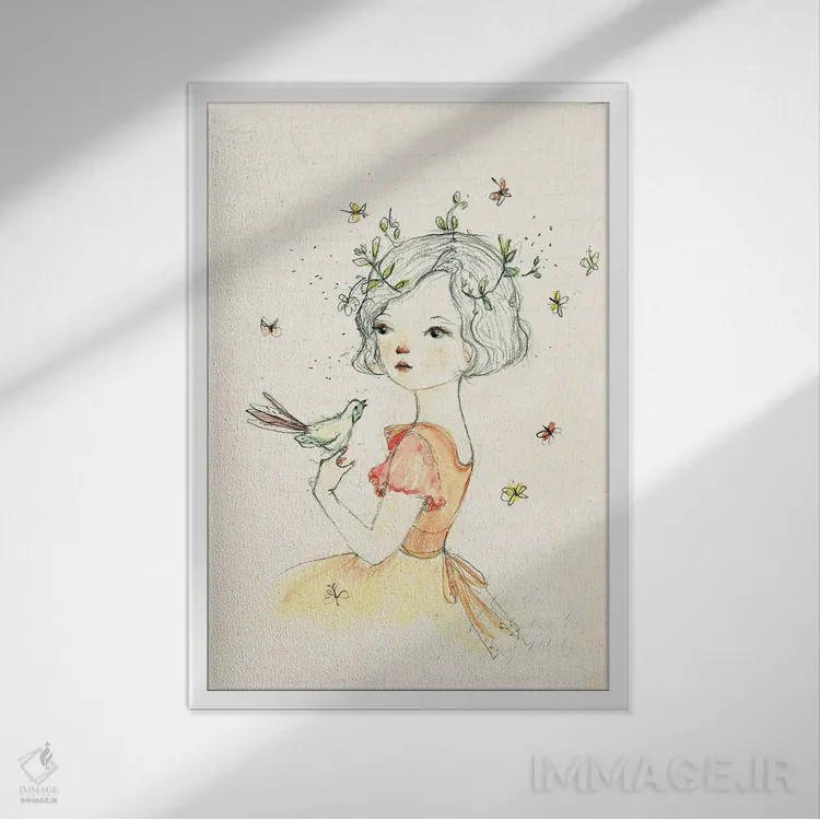 تابلو دکوراتیو مادر اثر پائولا زاکیمی - نمای قابدار سفید