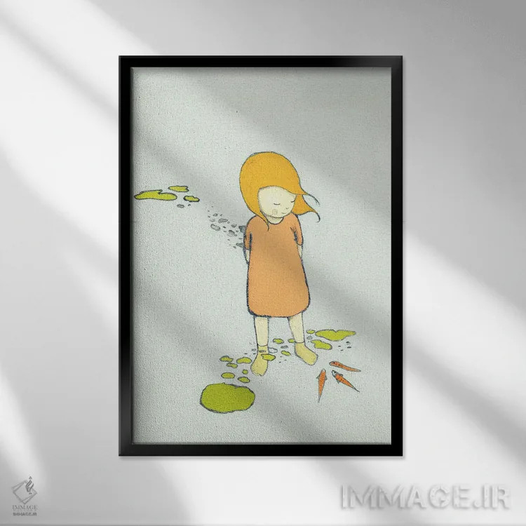 تابلو دکوراتیو رودخانه اثر پائولا زاکیمی - نمای قابدار مشکی