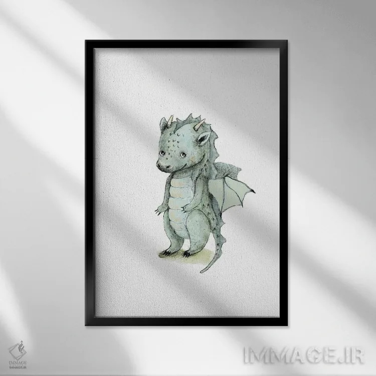 تابلو دکوراتیو اژدها اثر پائولا زاکیمی - نمای قابدار مشکی