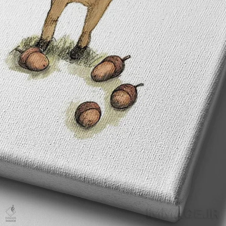 تابلو دکوراتیو گوزن اثر پائولا زاکیمی - نمای نزدیک بافت بوم