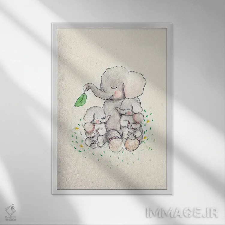 تابلو دکوراتیو دوقلوها اثر پائولا زاکیمی - نمای قابدار سفید
