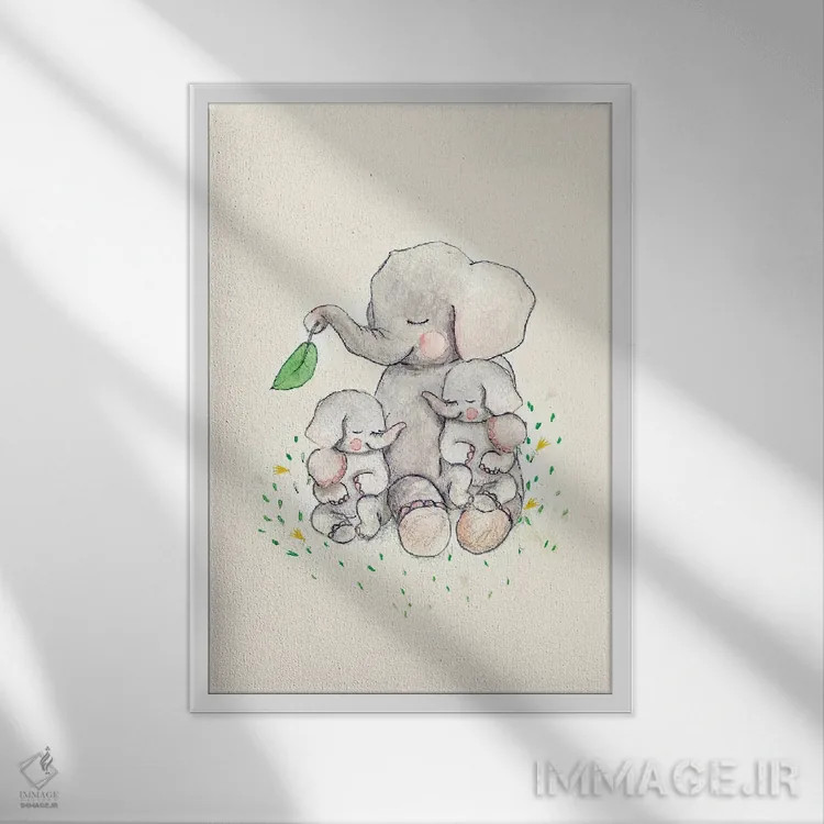تابلو دکوراتیو دوقلوها اثر پائولا زاکیمی - نمای قابدار سفید