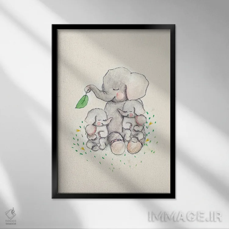تابلو دکوراتیو دوقلوها اثر پائولا زاکیمی - نمای قابدار مشکی