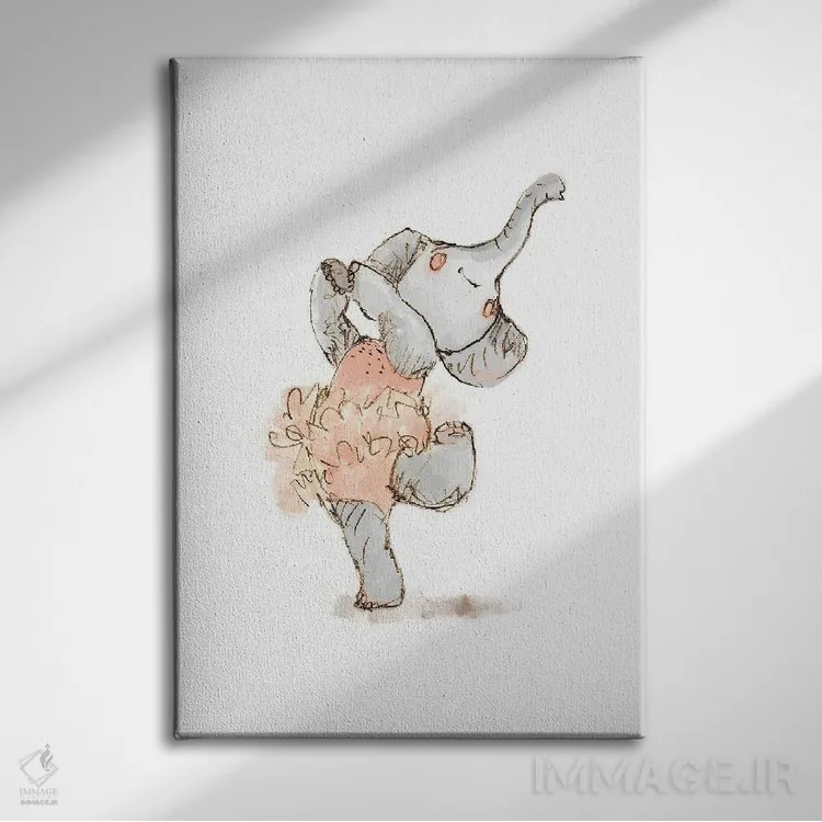 تابلو دکوراتیو فیل ۱ اثر پائولا زاکیمی - نمای روبهرو روی دیوار