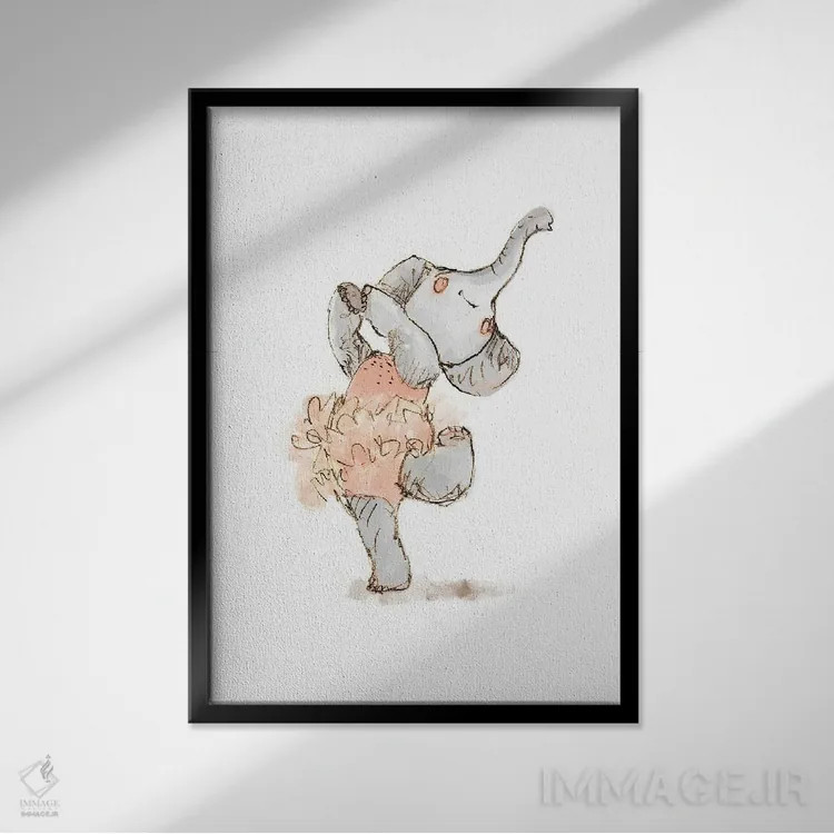 تابلو دکوراتیو فیل ۱ اثر پائولا زاکیمی - نمای قابدار مشکی