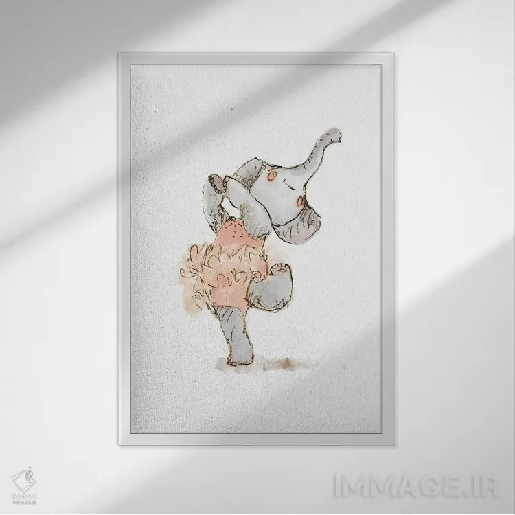 تابلو دکوراتیو فیل ۱ اثر پائولا زاکیمی - نمای قابدار سفید