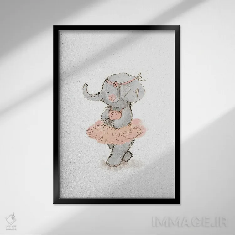 تابلو دکوراتیو فیل ۲ اثر پائولا زاکیمی - نمای قابدار مشکی