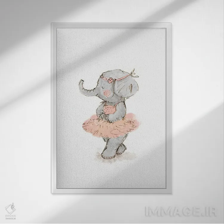 تابلو دکوراتیو فیل ۲ اثر پائولا زاکیمی - نمای قابدار سفید